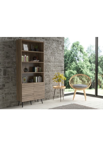 Hunerika Burgos Premium Iki Kapaklı Panjur Desenli Kitaplık -Minifiks - Pera / Siyah fiyatları