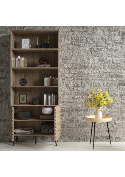 Hunerika Burgos Premium Iki Kapaklı Panjur Desenli Kitaplık -Minifiks - Pera / Siyah modelleri