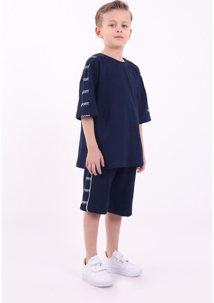 Erkek Çocuk Oversize Sport Baskılı Şortlu Takım M00749