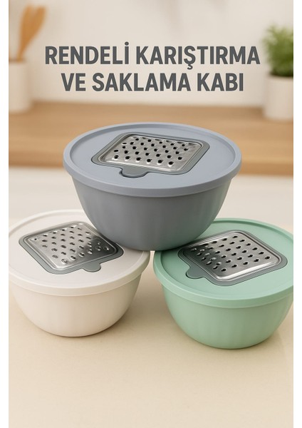 4 Prc Eğimli Rendeli Karıştırma Plastik Mikser Kabı