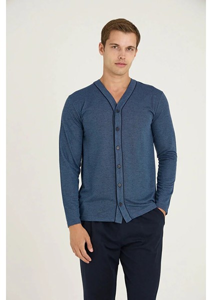 Uzun Kol Önden Düğmeli Erkek Pijama Takım 9225