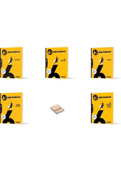 6. Sınıf Matematik Fen Türkçe Sosyal ve Din Soru Bankası 5li Set + Telefon Standı