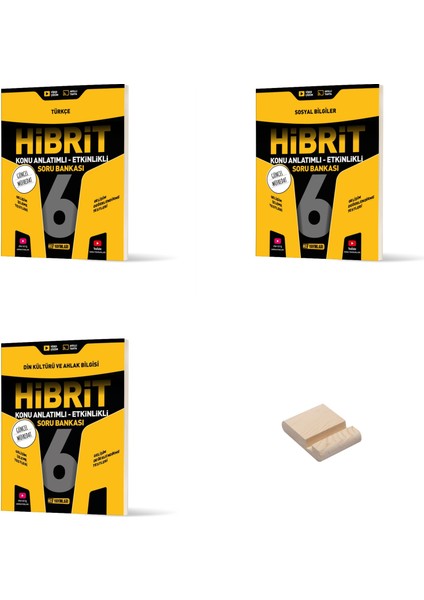 6. Sınıf Türkçe Sosyal ve Din Hibrit Etkinlikli Soru Bankası 3lü Set + Telefon Standı