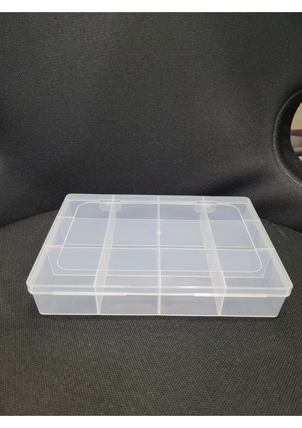 Şeffaf Plastik Düzenleyici Kutu 12 Bölmeli Kapaklı Çok Amaçlı Saklama ve Organizer Kutusu