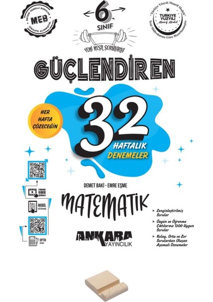6. Sınıf Güçlendiren 32 Haftalık Matematik Denemeleri ve Telefon Standı