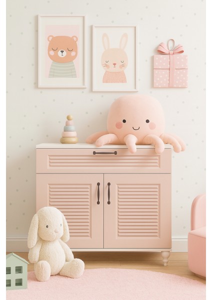 Masal Kapaklı Şifonyer | MDF Gövde | Fonksiyonel ve Şık Tasarım | Ağaç Ayaklı | REHAU Kaplama Kapaklar | Çocuk ve Genç Odası Şifonyer fiyatları