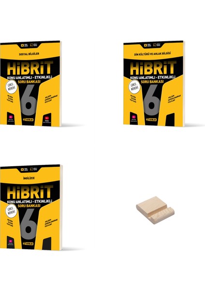 6. Sınıf Sosyal Din ve Ingilizce Hibrit Etkinlikli Soru Bankası 3lü Set + Telefon Standı