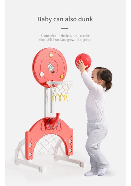 6’sı 1 Arada Çok Fonksiyonlu Çocuk Oyun Set Basketbol, Salıncak, Kaydırak, Futbol Kalesi Atış Yeri