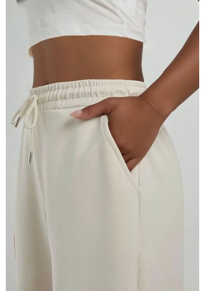 Kadın Modal Touch Geniş Paça Eşofman Altı Taş Doğal fiyatları