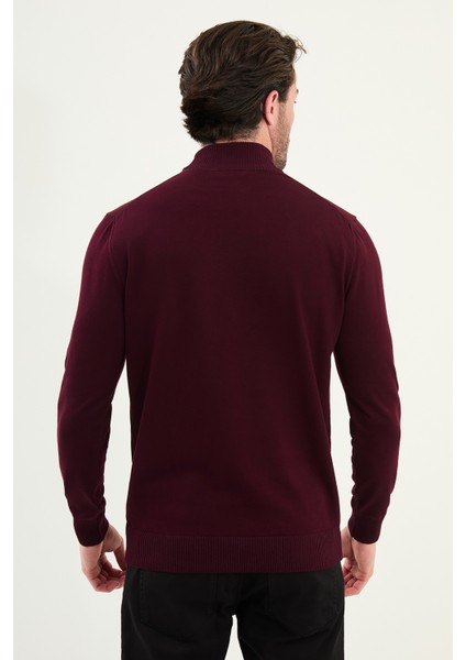 Düz Slim Fit Yarım Balıkçı Yaka Erkek Triko Kazak modelleri