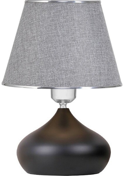 2 Adet Elips Masa Abajur Metal Gövde Kumaş Başlık Aydınlatma fırsatları