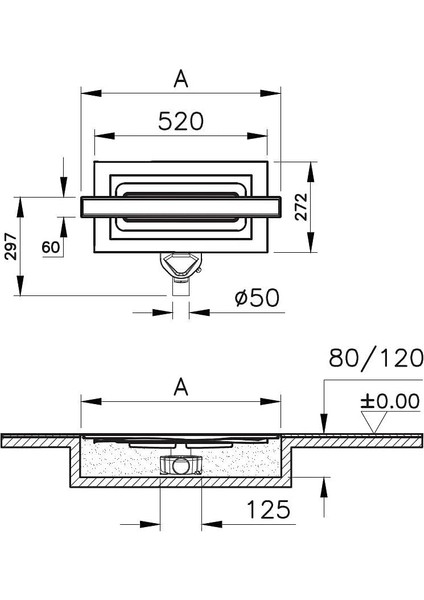 V-Flow Eco-Flow 5702036 Duş Kanalı Yandan Çıkışlı DK100 Mat Krom fiyatları