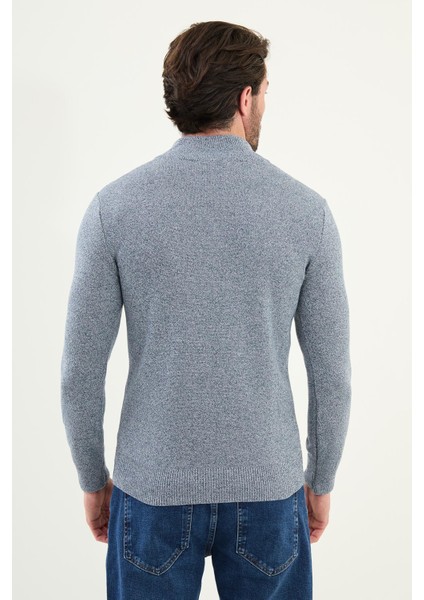 Kırçıllı Slim Fit Fermuarlı Yarım Balıkçı Yaka Erkek Triko Kazak fırsatları