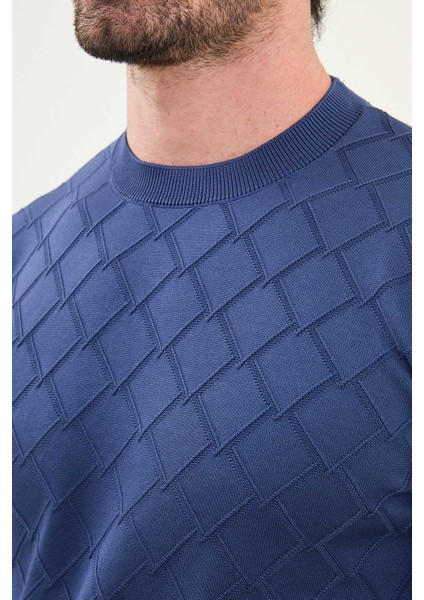 Desenli Slim Fit Bisiklet Yaka Erkek Triko Kazak fiyatları