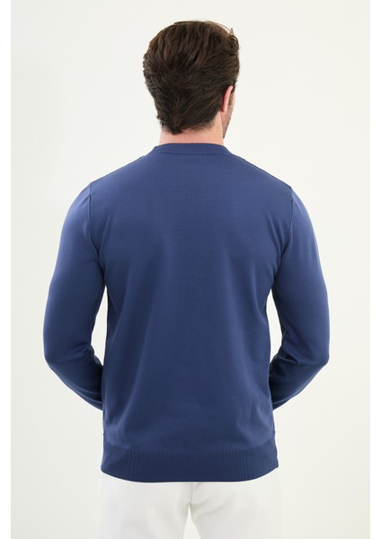 Desenli Slim Fit Bisiklet Yaka Erkek Triko Kazak modelleri