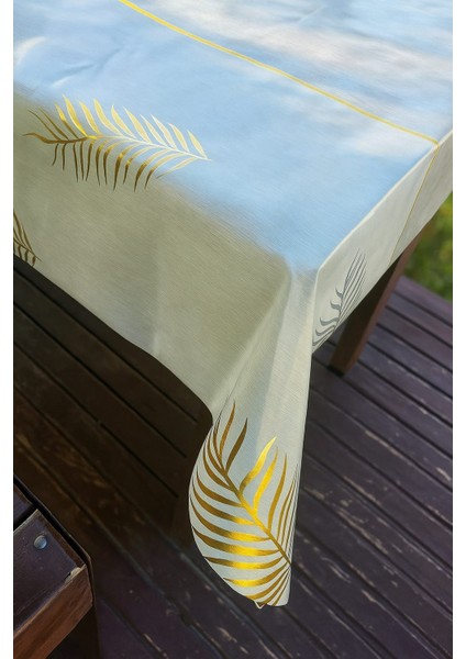 Modern Yaprak Desenli Masa Örtüsü Su Geçirmez Kolay Silinebilir Pvc Sofra Örtüsü Şık ve Lüks Tasarım