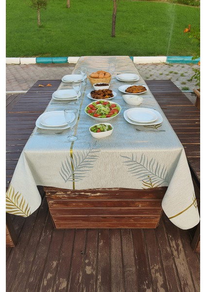 Modern Yaprak Desenli Masa Örtüsü Su Geçirmez Kolay Silinebilir Pvc Sofra Örtüsü Şık ve Lüks Tasarım indirimleri