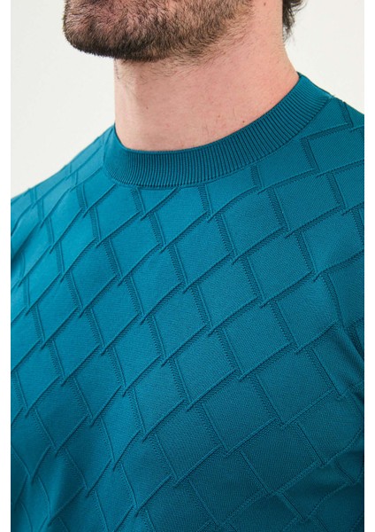 Desenli Slim Fit Bisiklet Yaka Erkek Triko Kazak fiyatları