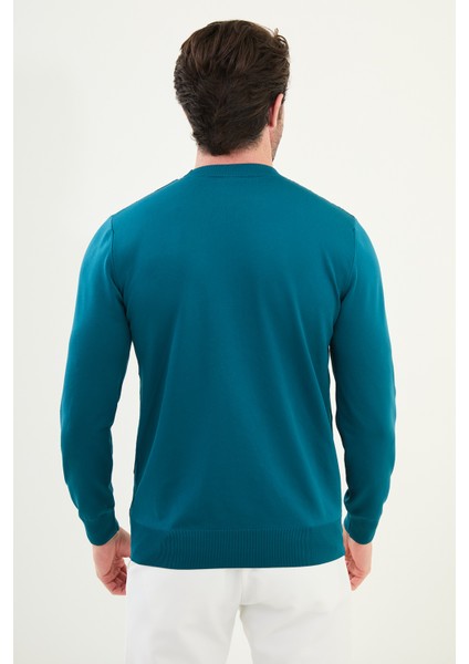 Desenli Slim Fit Bisiklet Yaka Erkek Triko Kazak modelleri