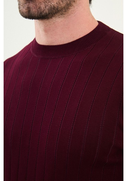 Çizgili Slim Fit Bisiklet Yaka Erkek Triko Kazak fiyatları