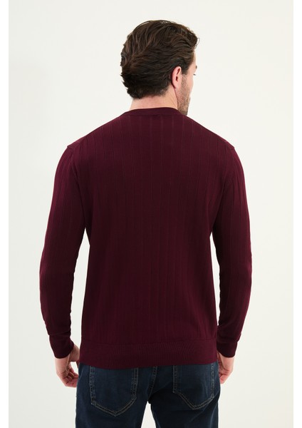 Çizgili Slim Fit Bisiklet Yaka Erkek Triko Kazak modelleri