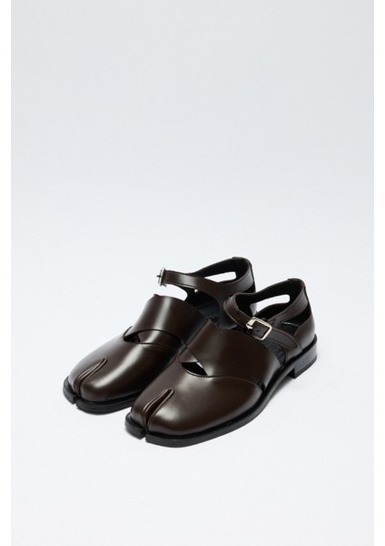 Loafer 2507 - Parmak Arası Çapraz Acı Kahve Kadın Loafer