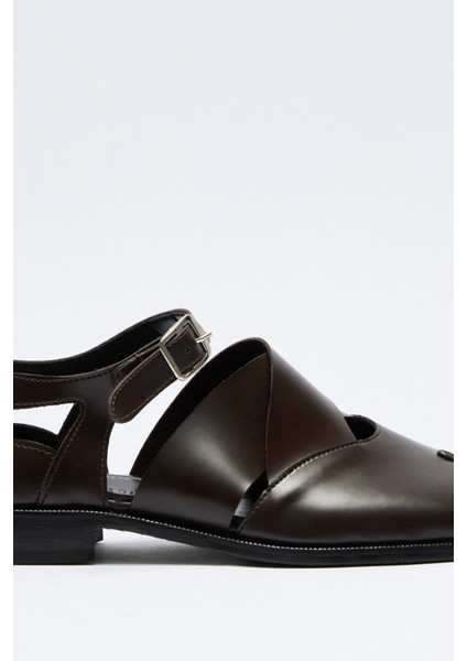 Loafer 2507 - Parmak Arası Çapraz Acı Kahve Kadın Loafer fırsatları