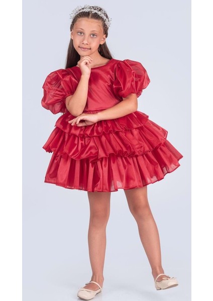 Kız Çocuk Eklenebilir Kuyruk Detaylı, Taçlı Aspendos Abiye Elbise M00758 modelleri