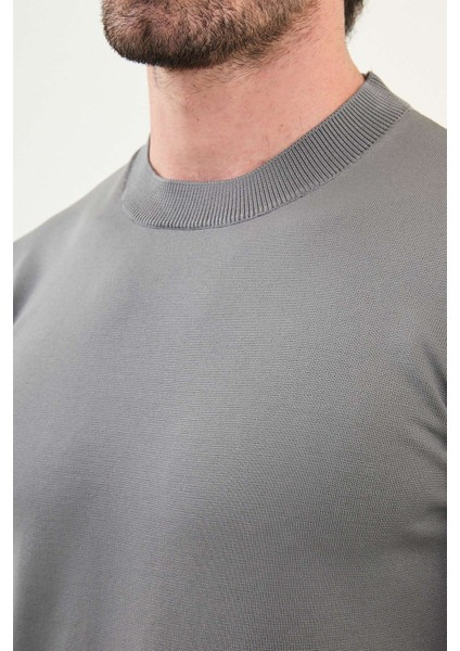 Düz Slim Fit Bisiklet Yaka Basic Erkek Triko Kazak fiyatları