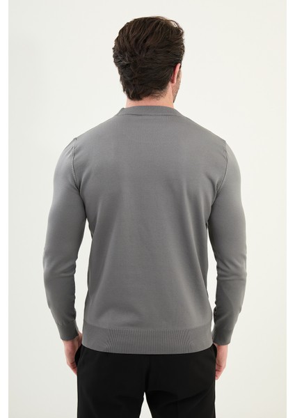 Düz Slim Fit Bisiklet Yaka Basic Erkek Triko Kazak modelleri