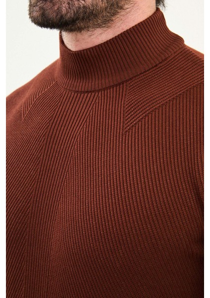 Çizgili Slim Fit Yarım Balıkçı Yaka Erkek Triko Kazak fiyatları