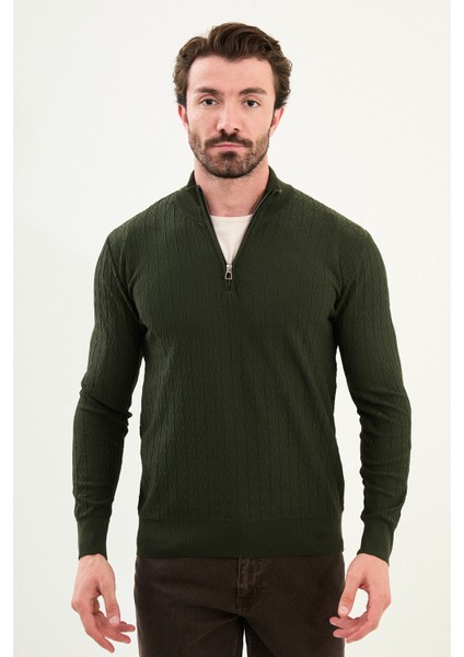 Triko Yarım Balıkçı Fermuarlı Yaka