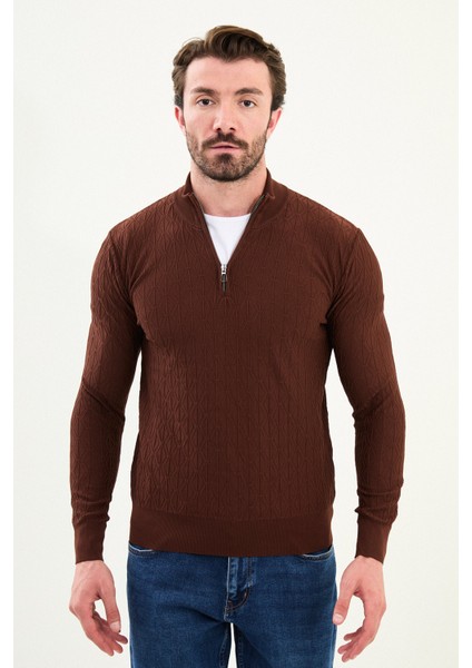 Triko Yarım Balıkçı Fermuarlı Yaka