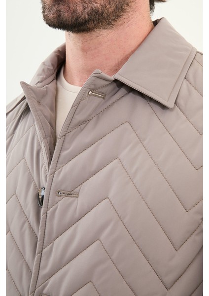 Desenli Slim Fit Gömlek Yaka Erkek Trench Coat fiyatları