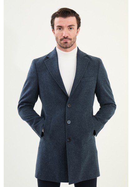 Düz Slim Fit Mono Yaka Klasik Yün Erkek Kaban modelleri