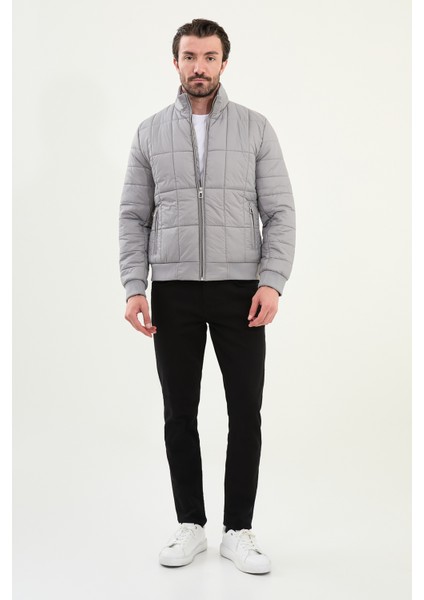 Kapitone Slim Fit Hakim Yaka Şişme Erkek Mont modelleri