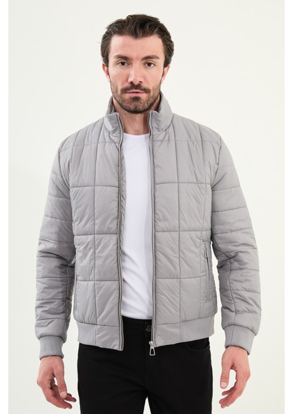 Kapitone Slim Fit Hakim Yaka Şişme Erkek Mont fırsatları