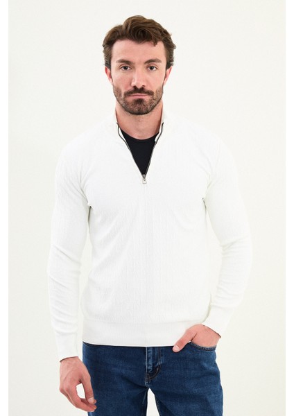 Triko Yarım Balıkçı Fermuarlı Yaka