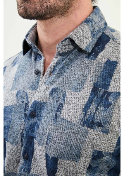 Desenli Slim Fit Uzun Kollu Oduncu Yün Erkek Gömlek fiyatları