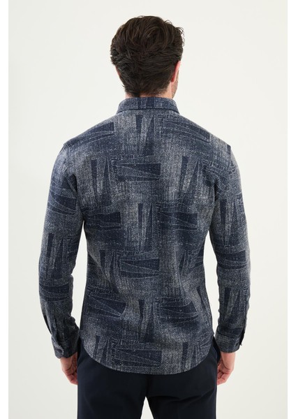 Desenli Slim Fit Uzun Kollu Oduncu Yün Erkek Gömlek modelleri