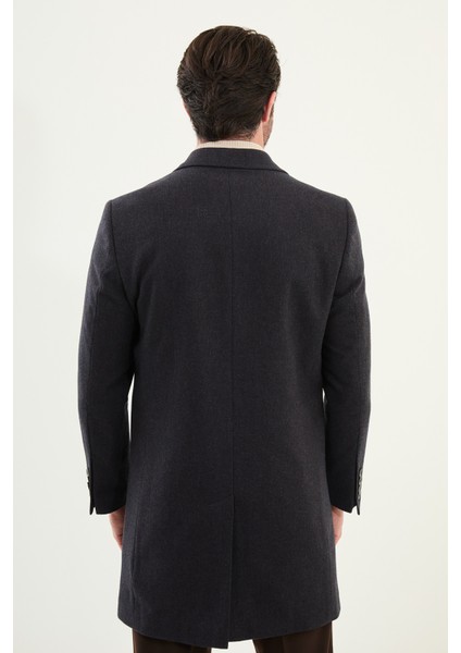 Desenli Slim Fit Mono Yaka Kaşe Erkek Kaban indirimleri