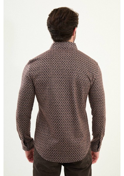 Desenli Slim Fit Uzun Kollu Oduncu Yün Erkek Gömlek modelleri