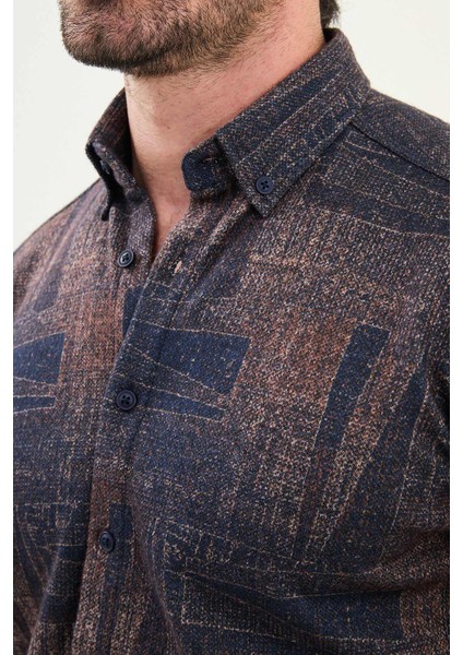 Desenli Slim Fit Uzun Kollu Oduncu Yün Erkek Gömlek fiyatları