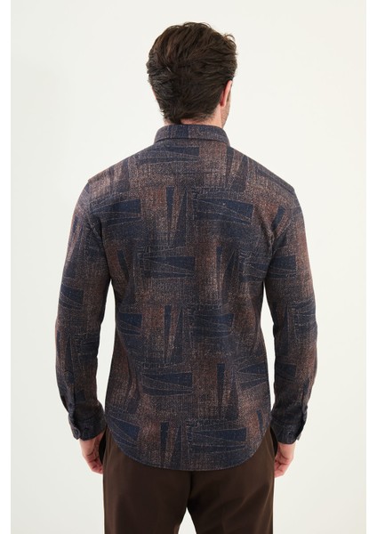 Desenli Slim Fit Uzun Kollu Oduncu Yün Erkek Gömlek modelleri