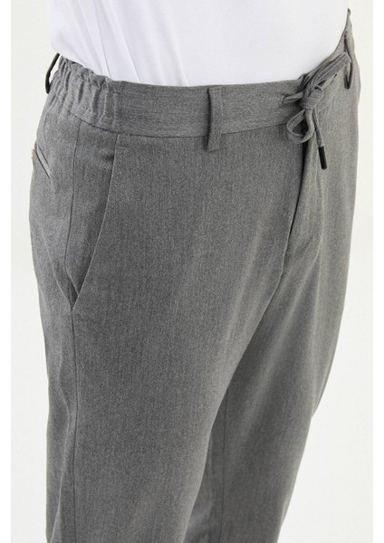 Düz Super Slim Fit Beli Lastikli Ipli Yün Erkek Pantolon fiyatları
