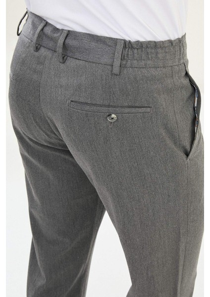 Düz Super Slim Fit Beli Lastikli Ipli Yün Erkek Pantolon fırsatları