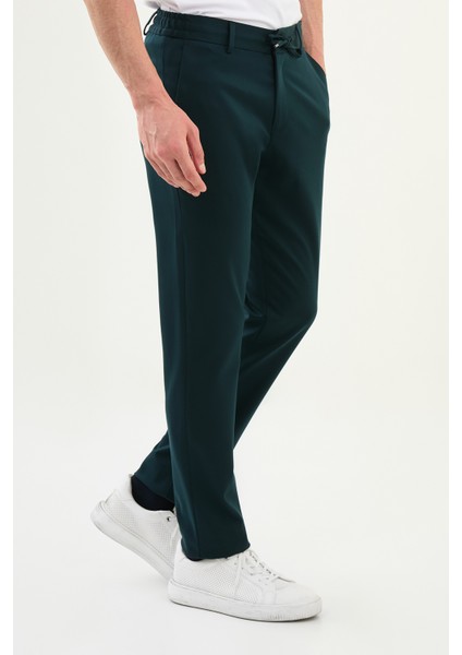 Düz Super Slim Fit Beli Lastikli Ipli Yün Erkek Pantolon modelleri