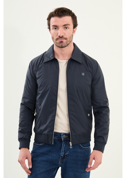 Düz Slim Fit Gömlek Yaka Erkek Mont fırsatları