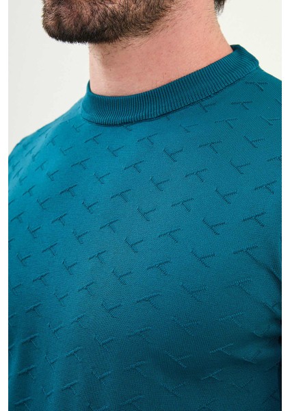 Desenli Slim Fit Bisiklet Yaka Erkek Triko Kazak fiyatları