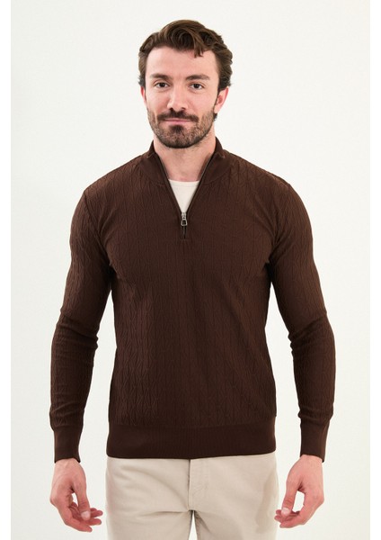 Triko Yarım Balıkçı Fermuarlı Yaka